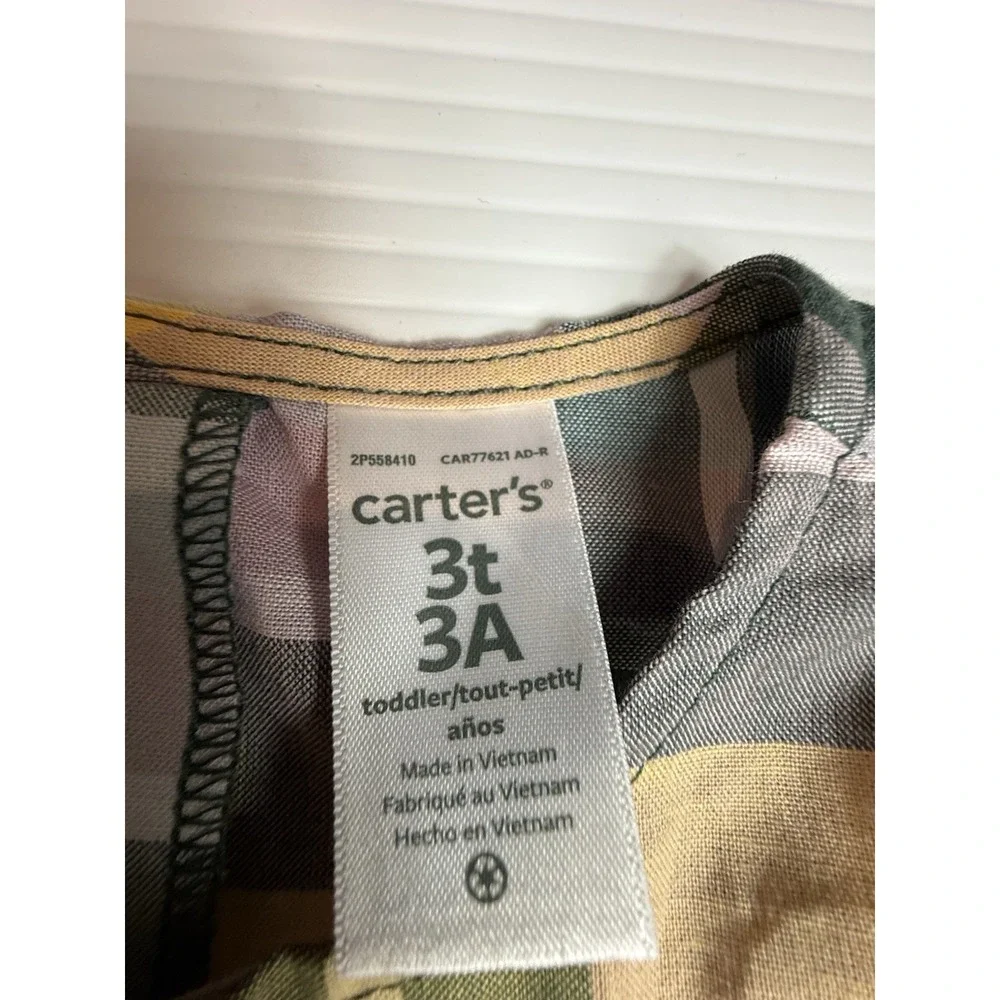 GIRLS CARTERS LONG SLEEEVE PLAID SHIRT SIZE‎ 3T